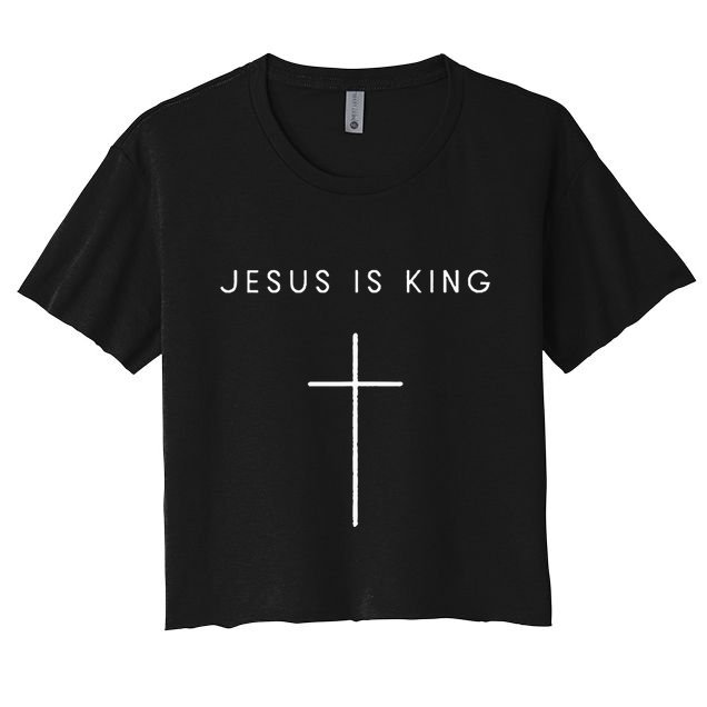 Jesus Is King Cross Minimalist Christian Religious Jesus Crop Top