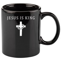 Jesus Is King Christian Religious Cross Faith 11oz C Handle Ceramic Mug