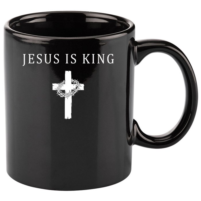 Jesus Is King Christian Religious Cross Faith 11oz C Handle Ceramic Mug