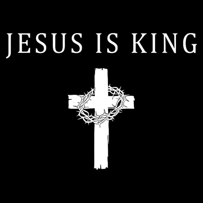 Jesus Is King Christian Religious Cross Faith Drawstring Bag