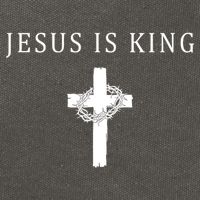 Jesus Is King Christian Religious Cross Faith Cotton Canvas Backpack