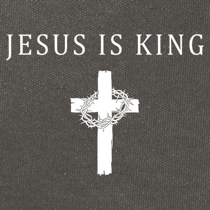 Jesus Is King Christian Religious Cross Faith Cotton Canvas Backpack