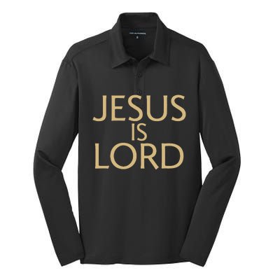 Jesus Is Lord Silk Touch Performance Long Sleeve Polo