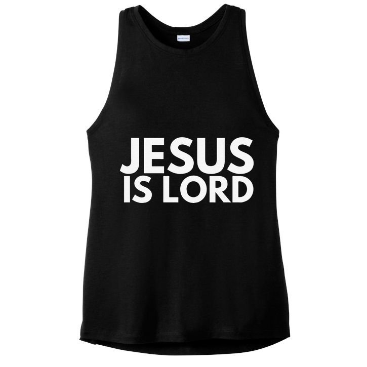 Jesus Is Lord Savior God Religion Prayer Faith Ladies PosiCharge Tri-Blend Wicking Tank