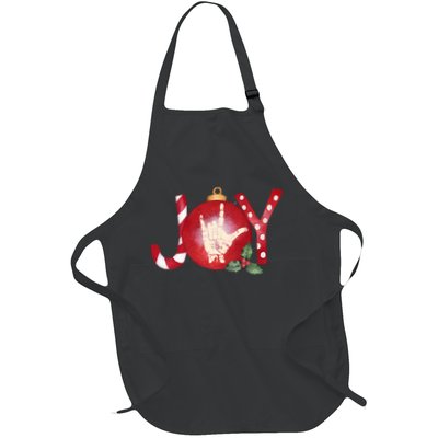 Joy I Love You Asl Hand Christmas Ornament Long Sleeve Apron