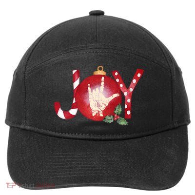 Joy I Love You Asl Hand Christmas Ornament Long Sleeve 7-Panel Snapback Hat