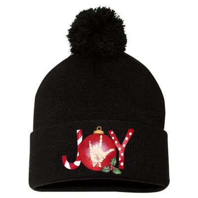 Joy I Love You Asl Hand Christmas Ornament Long Sleeve Pom Pom 12in Knit Beanie