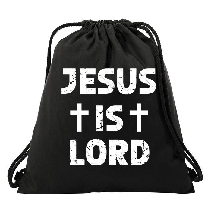 JESUS IS LORD CROSS CHRISTIAN Drawstring Bag
