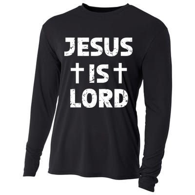 JESUS IS LORD CROSS CHRISTIAN Cooling Performance Long Sleeve Crew