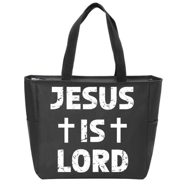 JESUS IS LORD CROSS CHRISTIAN Zip Tote Bag