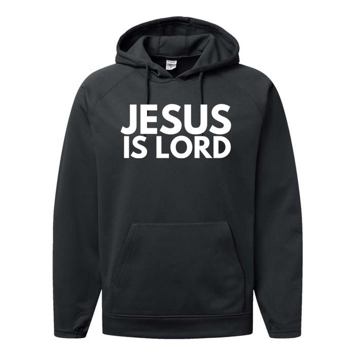 Jesus Is Lord Savior God Religion Prayer Faith Performance Fleece Hoodie