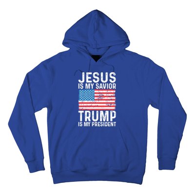 Jesus Is My Savior Trump Is My President Usa Flag Cute Gift Hoodie