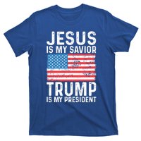 Jesus Is My Savior Trump Is My President Usa Flag Cute Gift T-Shirt