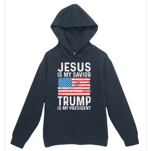 Jesus Is My Savior Trump Is My President Usa Flag Cute Gift Urban Pullover Hoodie