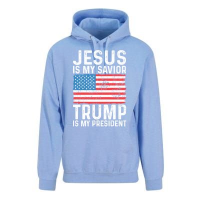 Jesus Is My Savior Trump Is My President Usa Flag Cute Gift Unisex Surf Hoodie