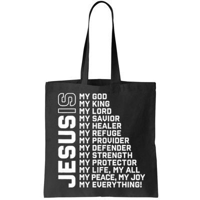 Jesus Is My God My King My Lord My Savior Christian Bag