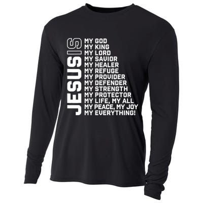 Jesus Is My God My King My Lord My Savior Christian Cooling Performance Long Sleeve Crew