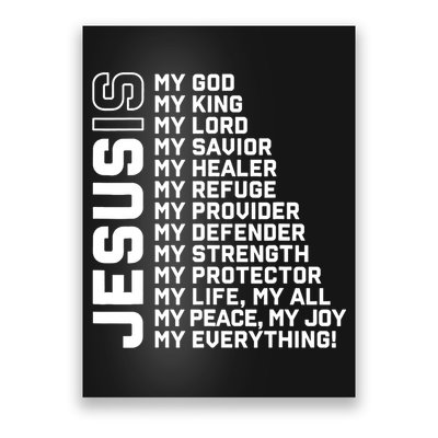 Jesus Is My God My King My Lord My Savior Christian Poster