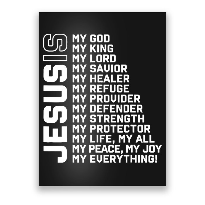 Jesus Is My God My King My Lord My Savior Christian Poster
