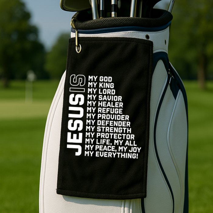 Jesus Is My God My King My Lord My Savior Christian Golf Towel
