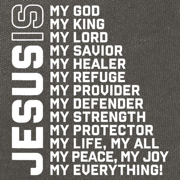 Jesus Is My God My King My Lord My Savior Christian Cotton Canvas Backpack