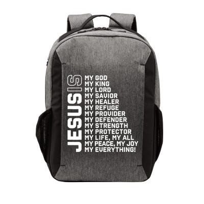 Jesus Is My God My King My Lord My Savior Christian Vector Backpack