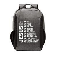Jesus Is My God My King My Lord My Savior Christian Vector Backpack
