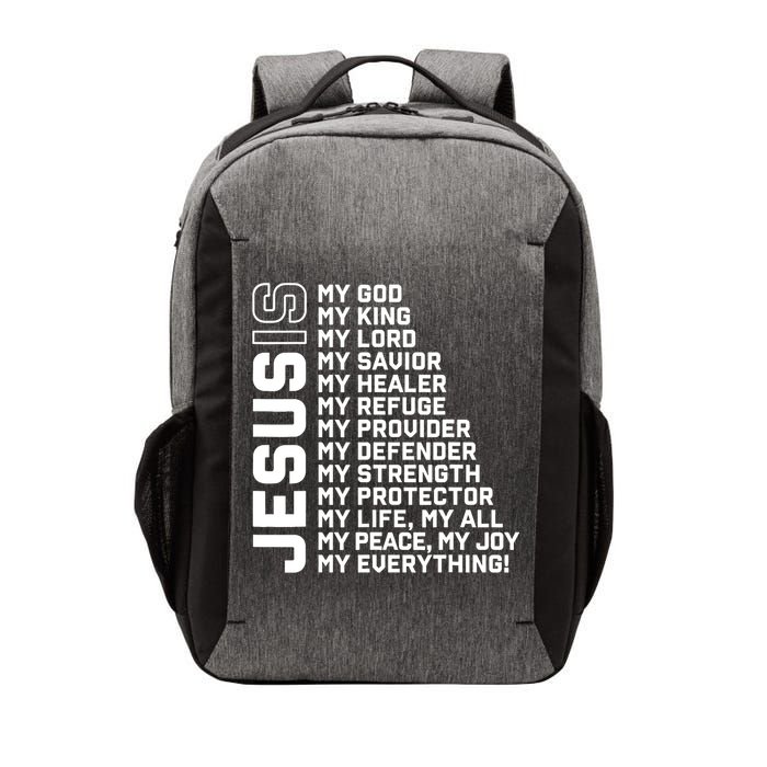 Jesus Is My God My King My Lord My Savior Christian Vector Backpack