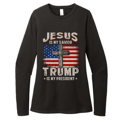 Jesus Is My Savior Trump Is My President Gift Womens CVC Long Sleeve Shirt