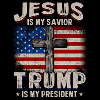 Jesus Is My Savior Trump Is My President Gift Flat Bill Trucker Hat