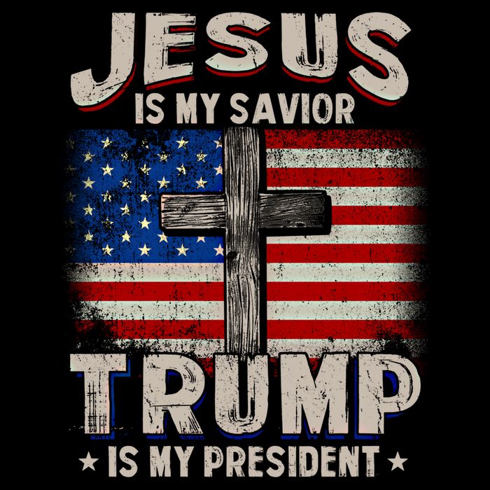 Jesus Is My Savior Trump Is My President Gift Flat Bill Trucker Hat