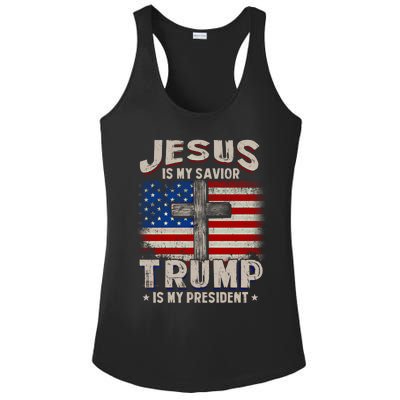 Jesus Is My Savior Trump Is My President Gift Ladies PosiCharge Competitor Racerback Tank