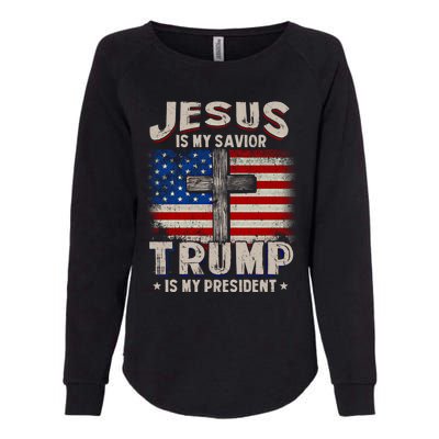 Jesus Is My Savior Trump Is My President Gift Womens California Wash Sweatshirt