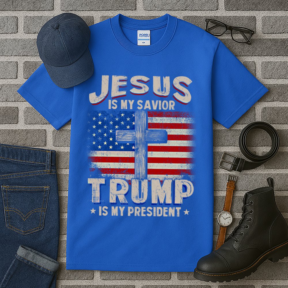 Jesus Is My Savior Trump Is My President Gift Tall T-Shirt