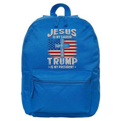 Jesus Is My Savior Trump Is My President Gift 16 in Basic Backpack
