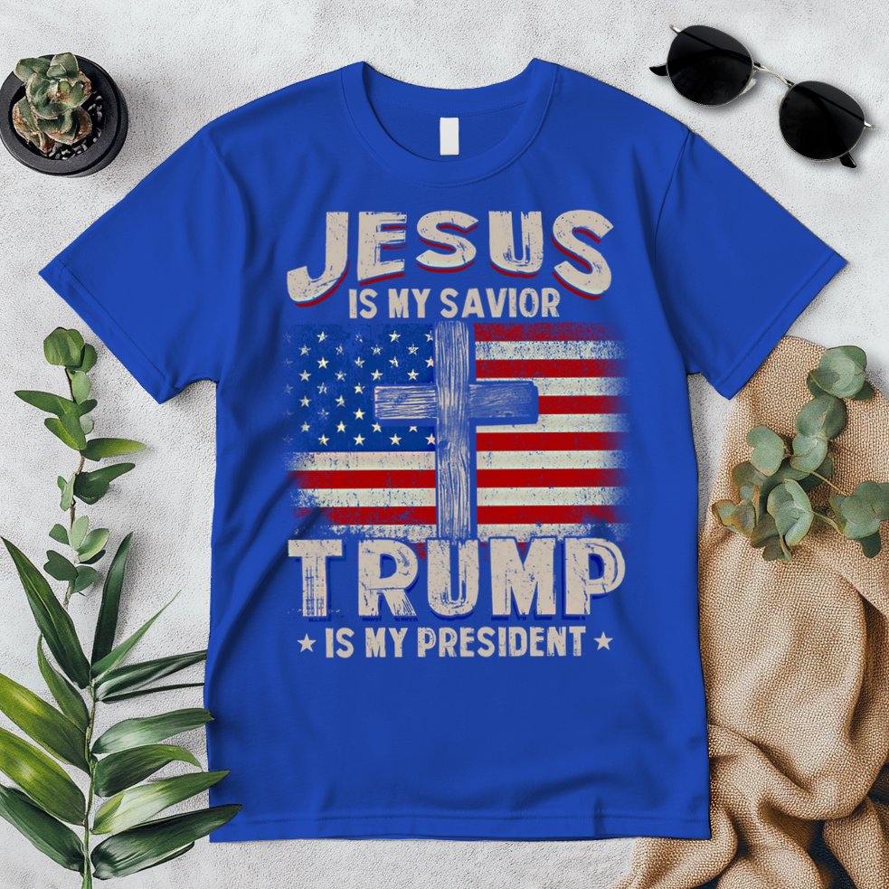 Jesus Is My Savior Trump Is My President Gift Premium T-Shirt