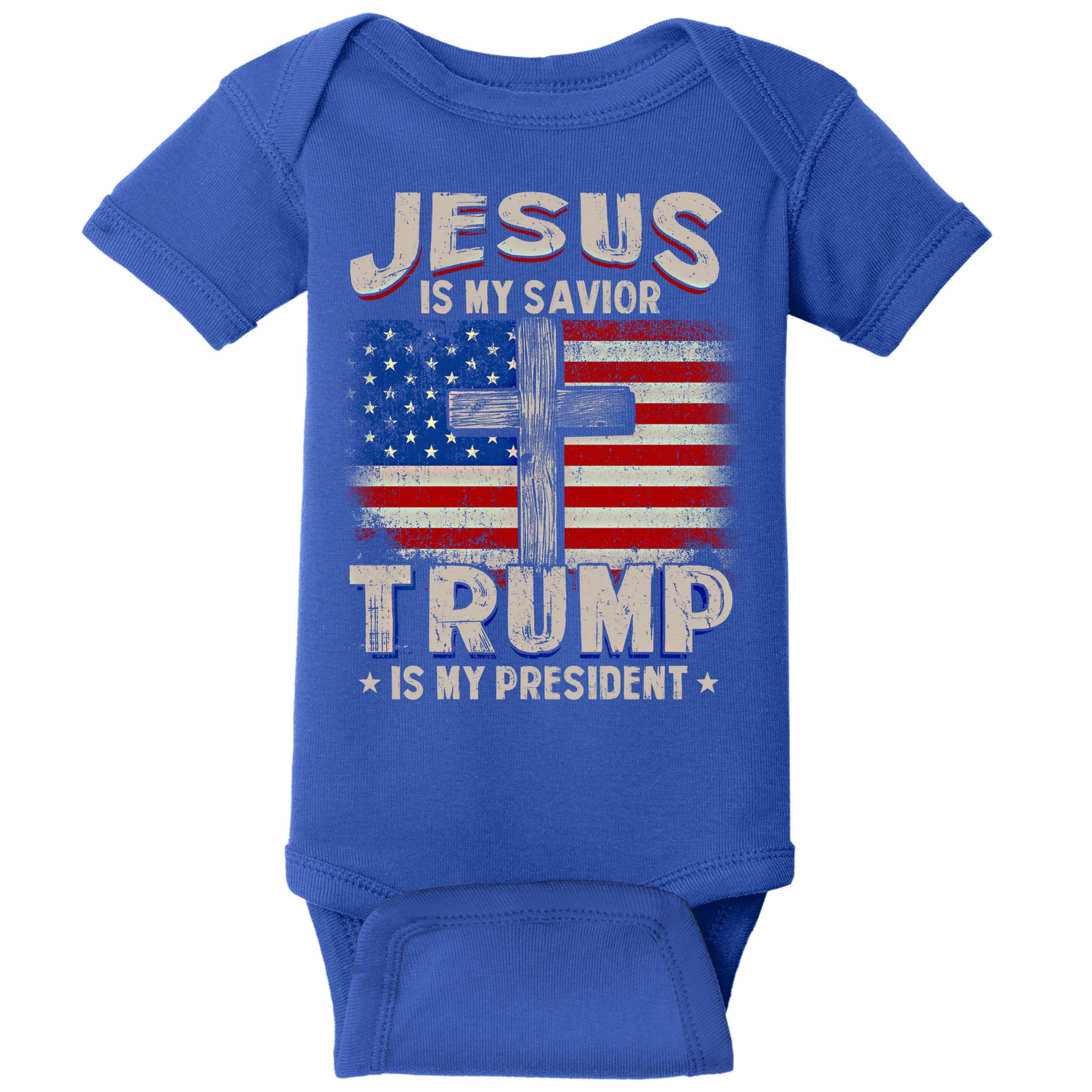 Jesus Is My Savior Trump Is My President Gift Baby Bodysuit