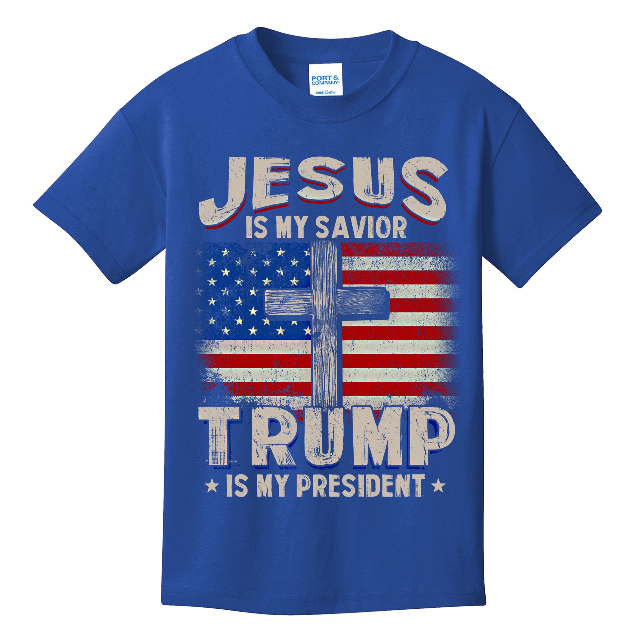 Jesus Is My Savior Trump Is My President Gift Kids T-Shirt