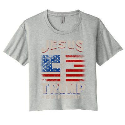 Jesus Is My Savior Trump Is My President Gift Women's Crop Top Tee