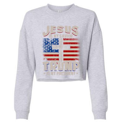 Jesus Is My Savior Trump Is My President Gift Cropped Pullover Crew