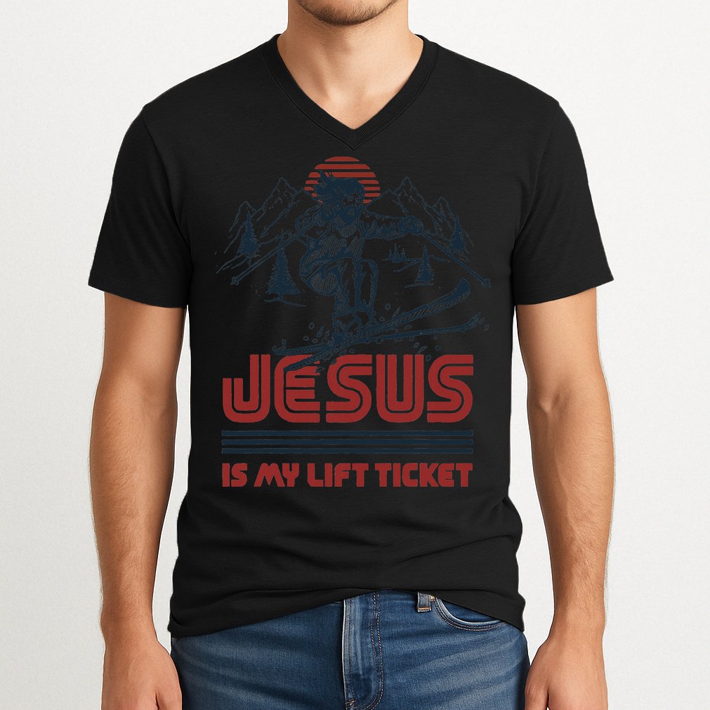 Jesus Is My Lift Ticket V-Neck T-Shirt