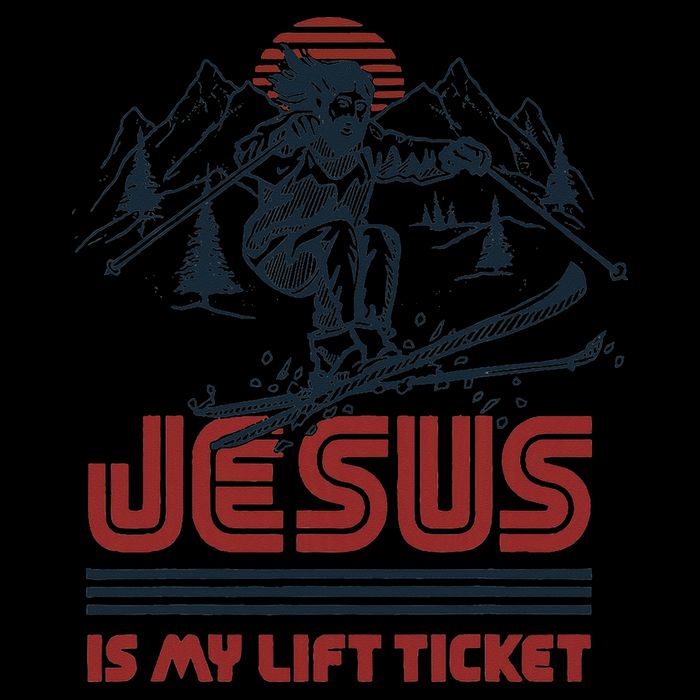 Jesus Is My Lift Ticket Drawstring Bag
