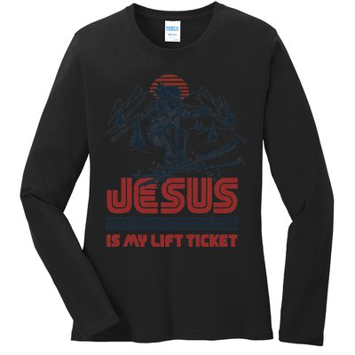 Jesus Is My Lift Ticket Ladies Long Sleeve Shirt