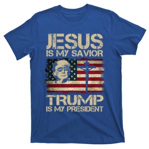 Jesus Is My Savior Trump Is My President Usa Flag Cute Gift T-Shirt