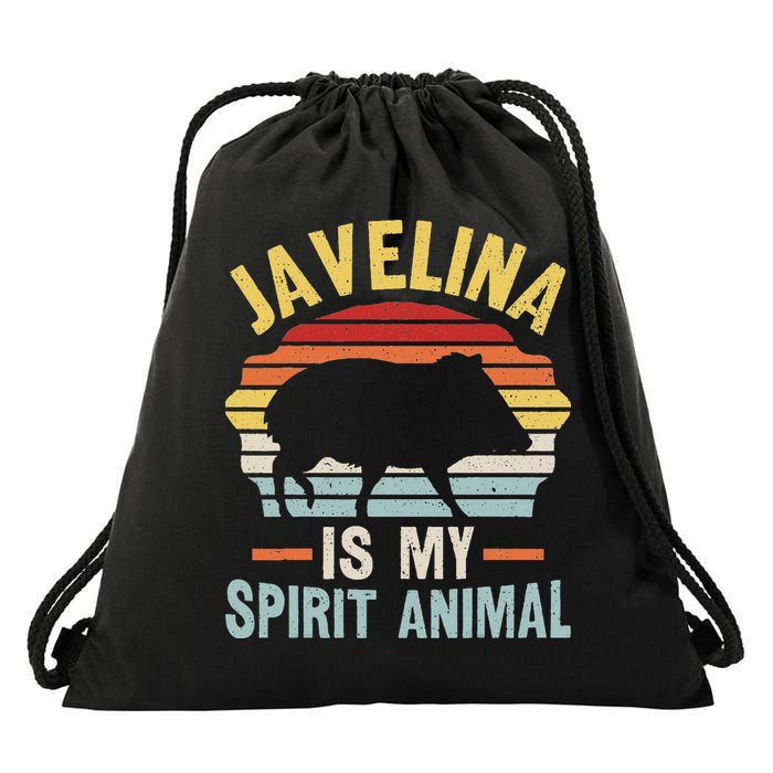Javelina Is My Spirit Animal Quote For A Javelina Fan Drawstring Bag