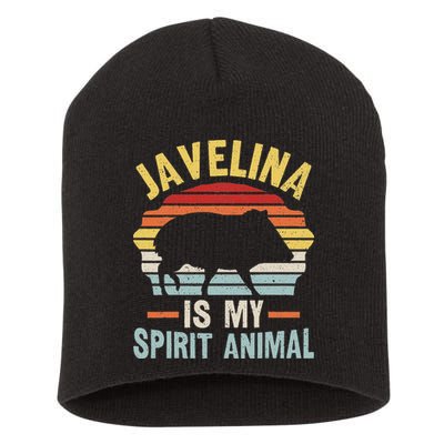 Javelina Is My Spirit Animal Quote For A Javelina Fan Short Acrylic Beanie