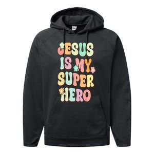 Jesus Is My Superhero Christian Religious Performance Fleece Hoodie