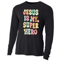 Jesus Is My Superhero Christian Religious Cooling Performance Long Sleeve Crew