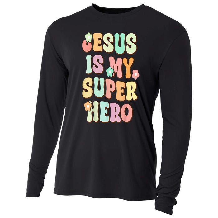 Jesus Is My Superhero Christian Religious Cooling Performance Long Sleeve Crew