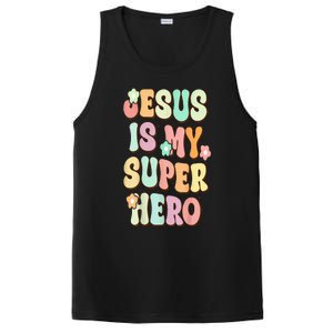 Jesus Is My Superhero Christian Religious PosiCharge Competitor Tank